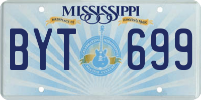 MS license plate BYT699