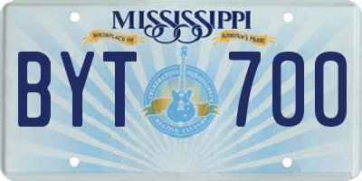 MS license plate BYT700