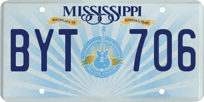 MS license plate BYT706