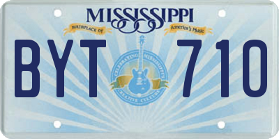 MS license plate BYT710