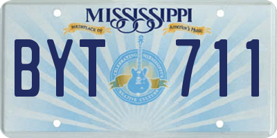 MS license plate BYT711