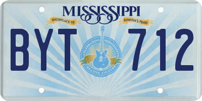 MS license plate BYT712