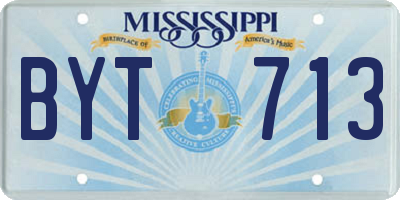 MS license plate BYT713
