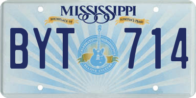 MS license plate BYT714