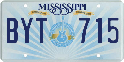 MS license plate BYT715