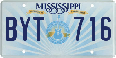 MS license plate BYT716