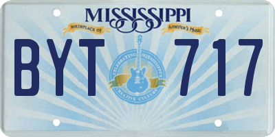 MS license plate BYT717
