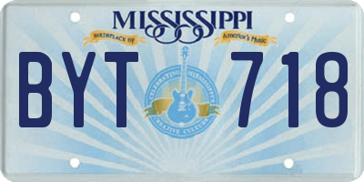 MS license plate BYT718