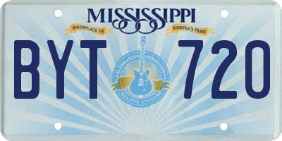 MS license plate BYT720