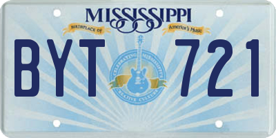 MS license plate BYT721