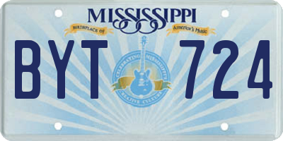 MS license plate BYT724