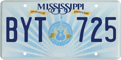 MS license plate BYT725