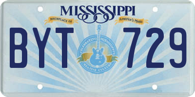 MS license plate BYT729
