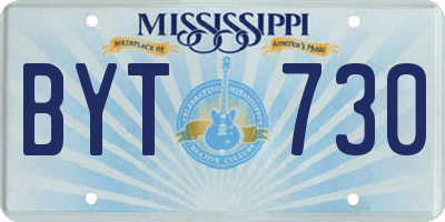 MS license plate BYT730