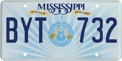 MS license plate BYT732