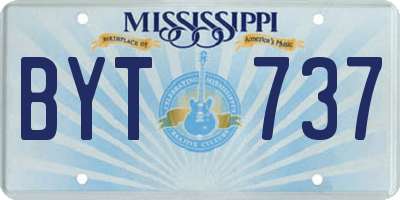 MS license plate BYT737