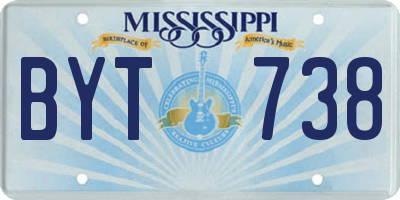 MS license plate BYT738