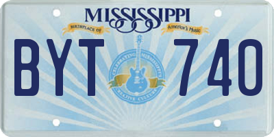 MS license plate BYT740