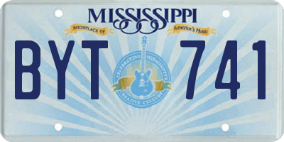 MS license plate BYT741
