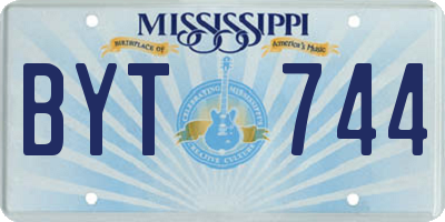 MS license plate BYT744