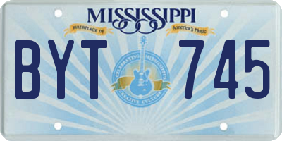 MS license plate BYT745