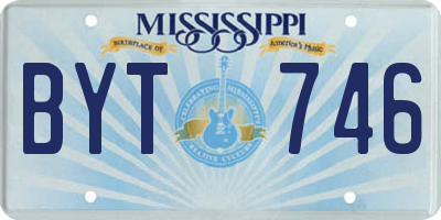 MS license plate BYT746