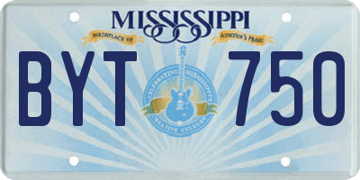 MS license plate BYT750
