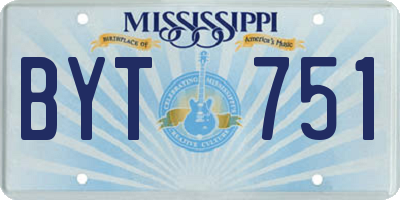 MS license plate BYT751