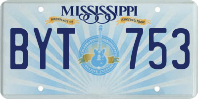 MS license plate BYT753