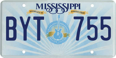 MS license plate BYT755