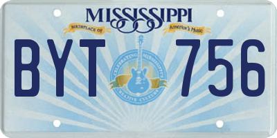 MS license plate BYT756