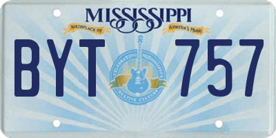 MS license plate BYT757