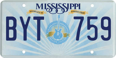 MS license plate BYT759