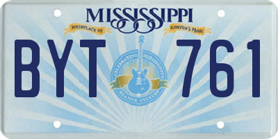 MS license plate BYT761