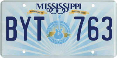 MS license plate BYT763