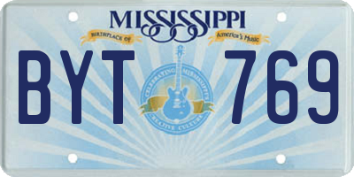 MS license plate BYT769