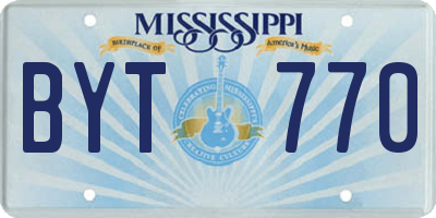MS license plate BYT770