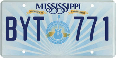 MS license plate BYT771