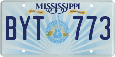 MS license plate BYT773