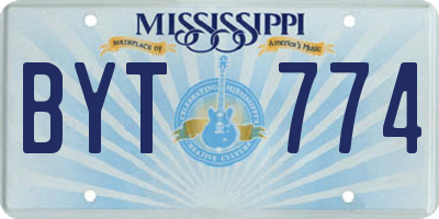 MS license plate BYT774