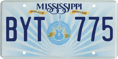 MS license plate BYT775