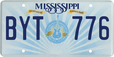 MS license plate BYT776