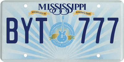 MS license plate BYT777