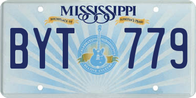 MS license plate BYT779