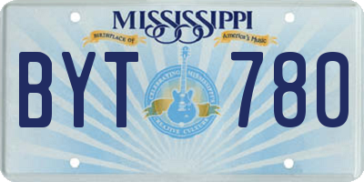 MS license plate BYT780