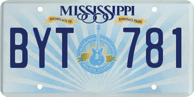 MS license plate BYT781