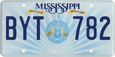 MS license plate BYT782