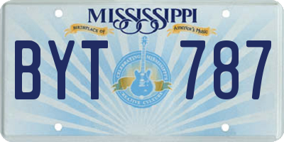 MS license plate BYT787
