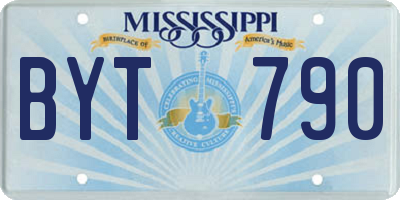 MS license plate BYT790