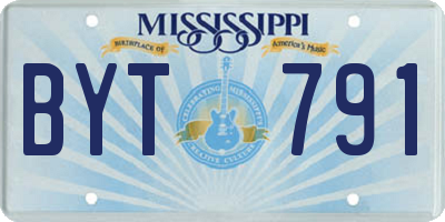 MS license plate BYT791